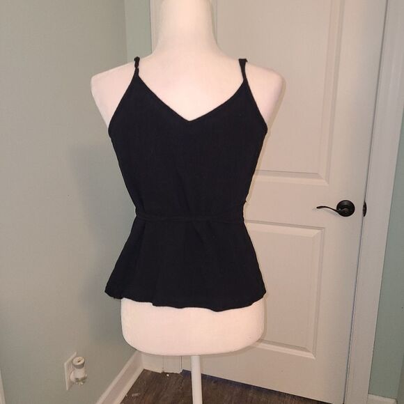 Treasure & Bond Black Linen Blend Wrap Blouse - Picture 5 of 9